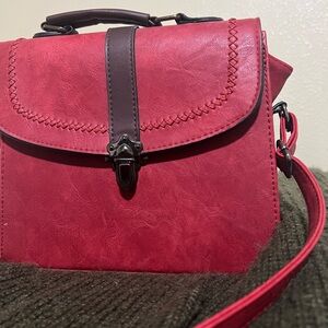 Red Leather Handbag/Mexican
